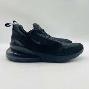 Nike Air Max 270 React Womens 8.5 Triple Black Athletic Shoes Sneakers